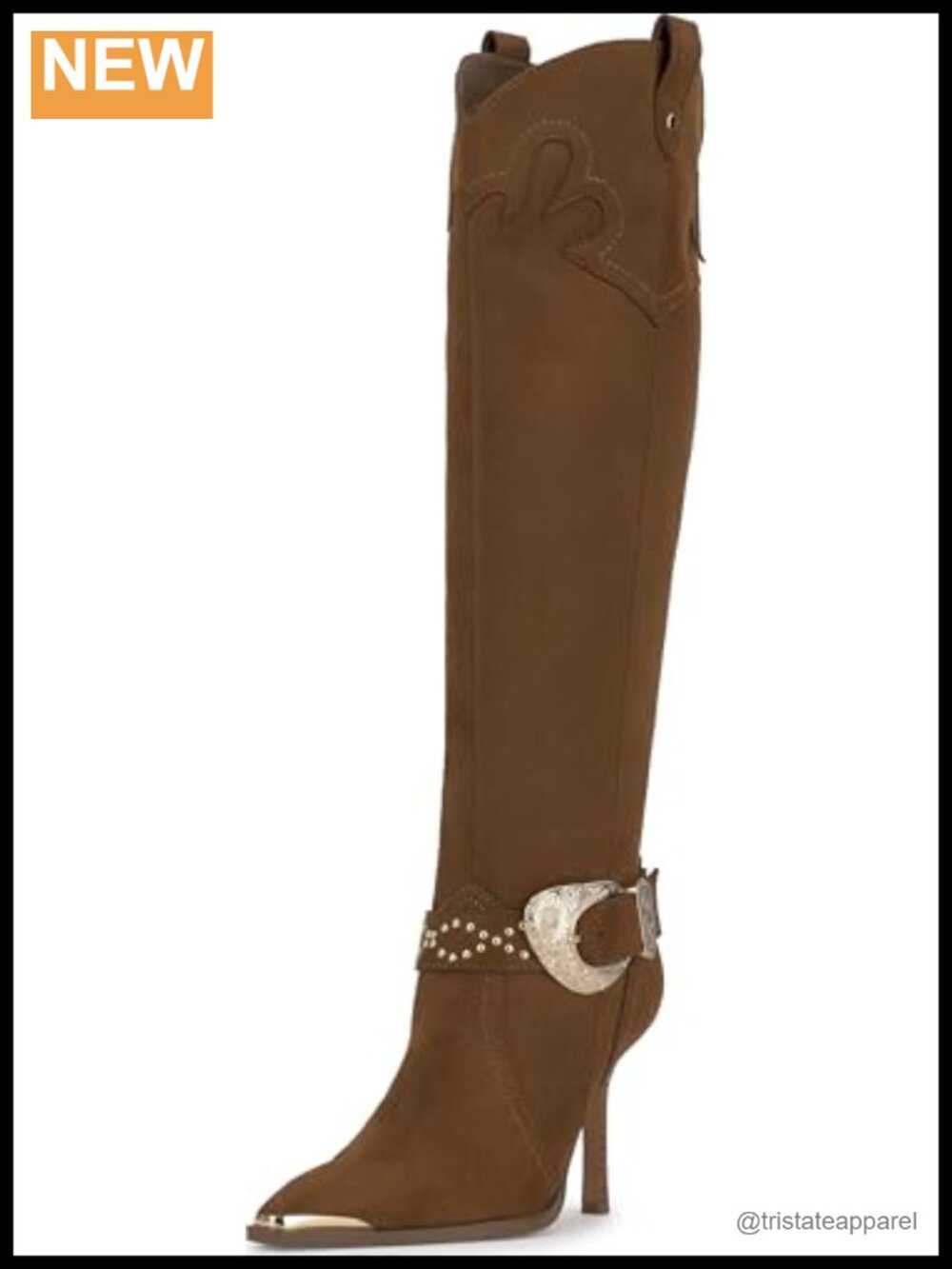 Jessica Simpson Women's Knee High Stiletto Boots Pointed Toe Faux Leather Zip